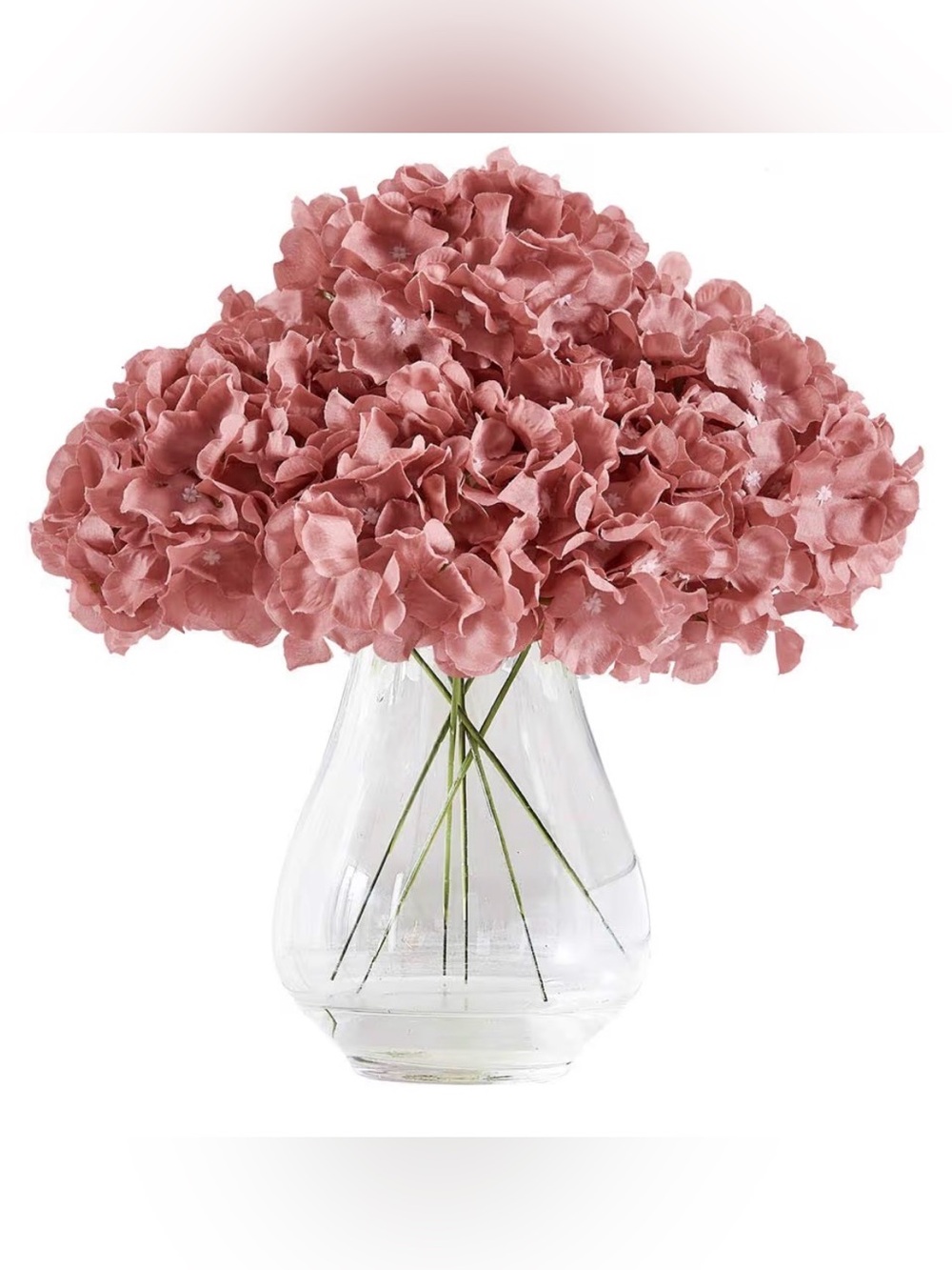 New Dusty Rose Hydrangea Artificial Flowers - Box of 8